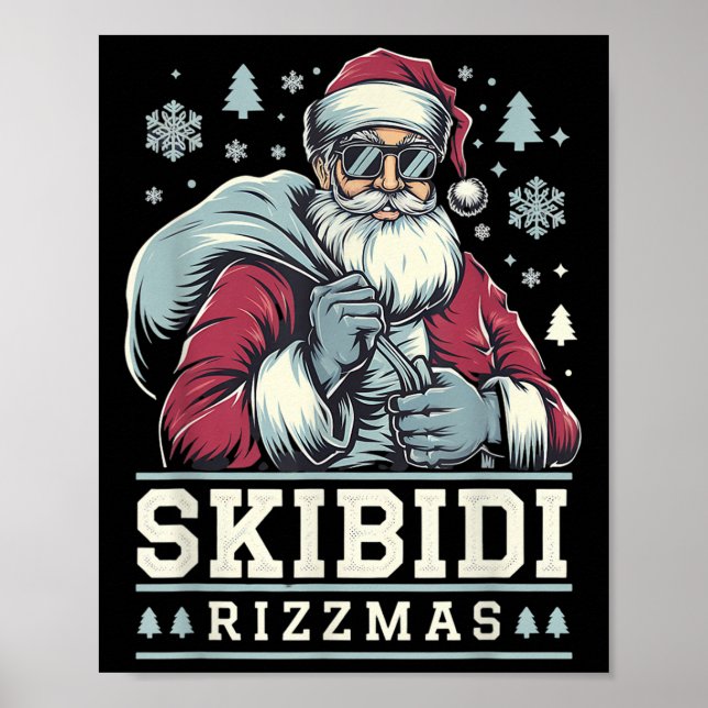 Poster Skibidi Rizzmas Cool Santa Funny Christmas Rizz Ri (Frente)