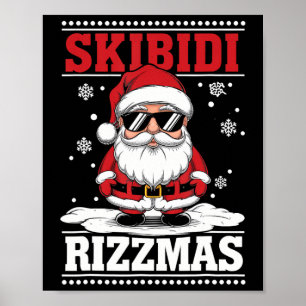 Poster Skibidi Rizzmas Divertido Geração Alpha Gíria Nata