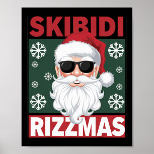 Poster Skibidi Rizzmas Engraçado Geração Alpha Gíria Nata