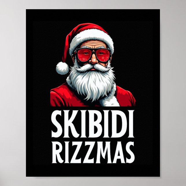 Poster Skibidi Rizzmas Feliz Natal Papai Noel Engraçado (Frente)