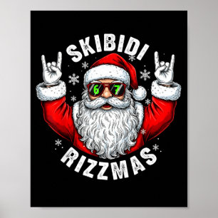Poster Skibidi Rizzmas Papai Noel Óculos de Sol Natal Eng