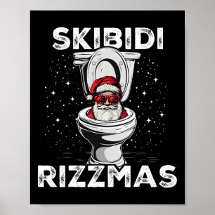 Poster Skibidi Rizzmas Papais noeis Engraçados Elefantes 