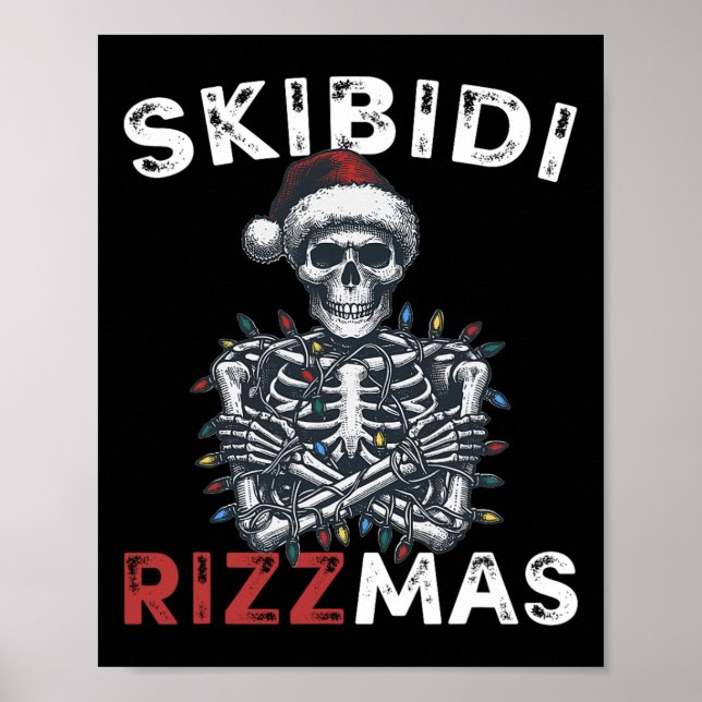 Poster Skibidi Rizzmas Retro Feliz Natal Sigma Rizzma (Frente)