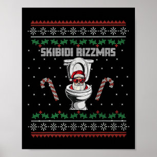 Poster Skibidi Rizzmas Toalete Engraçado Papai Noel Elefa