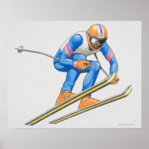 Pôster Skier Performing Jump