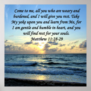 POSTER SKIES AZUIS MATTHEW 11:28 DESIGN FOTO DO SOL