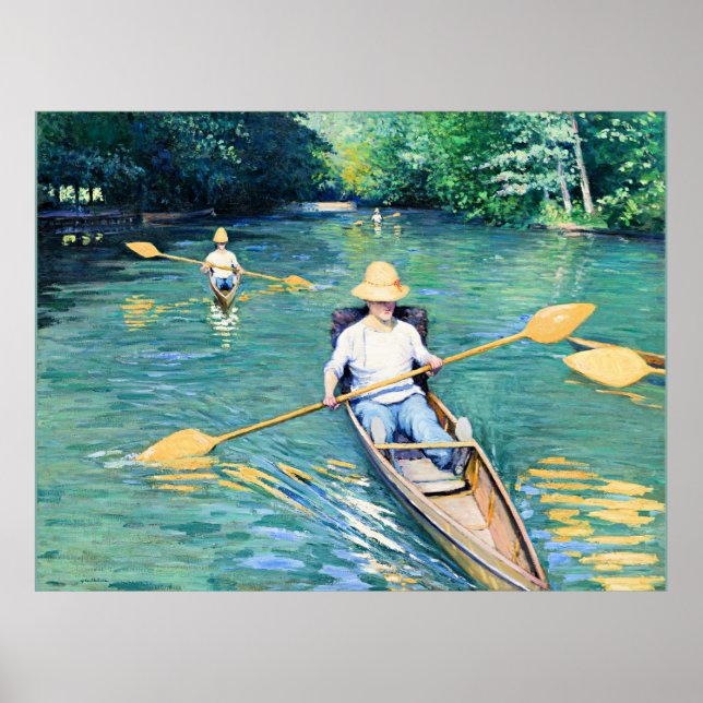 Poster Skiffs, artwork by Gustave Caillebotte (Frente)