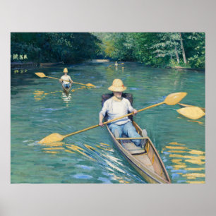 Poster Skiffs by Gustave Caillebotte