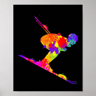 Poster Skiing Ski Skier Men Meninos 1