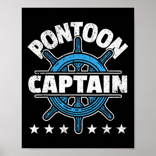 Poster Skipper Pontoon Boating I Pontoon Boat Captain  (Frente)