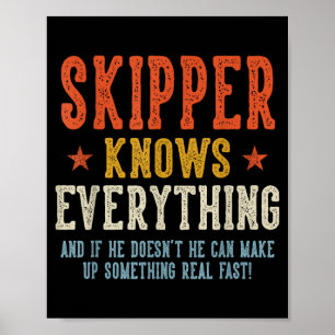 Poster Skipper sabe tudo dia dos pais retrô