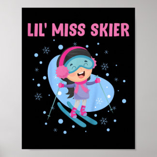 Poster Skiting Kids Lil'Miss Skier Funny Girls