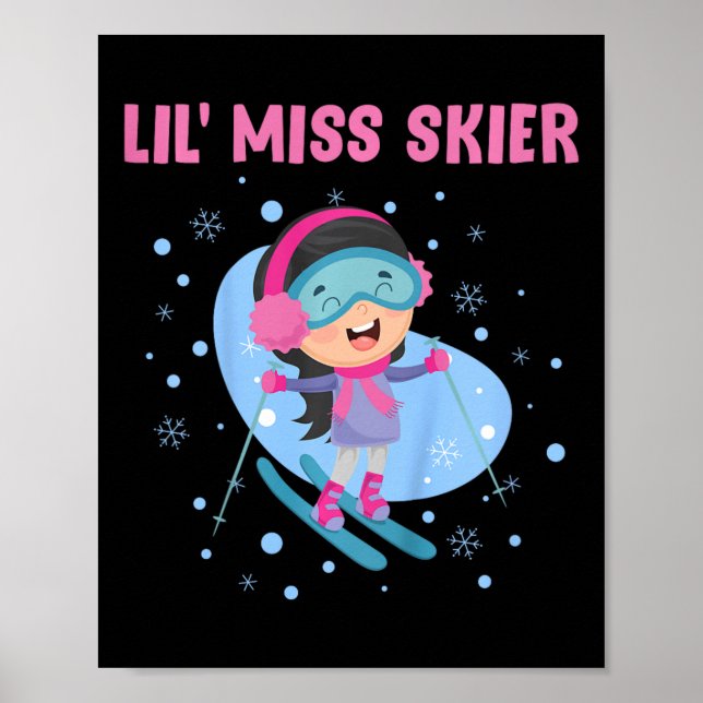 Poster Skiting Kids Lil'Miss Skier Funny Girls (Frente)