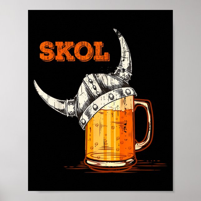 Poster Skol Nordic Viking Helmet Drinking Gl  (Frente)