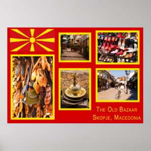 Pôster Skopje, Antiga Bazar da Macedônia do Norte