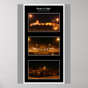 Pôster Skopje na noite