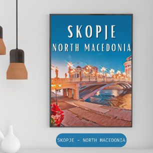 Poster Skopje, ville des ponts