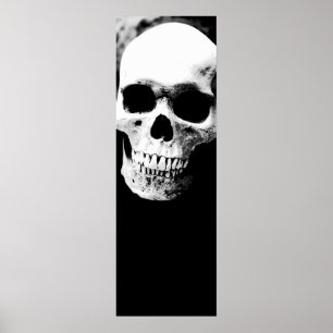 Poster Skull Black White Fantasy Metal Rock
