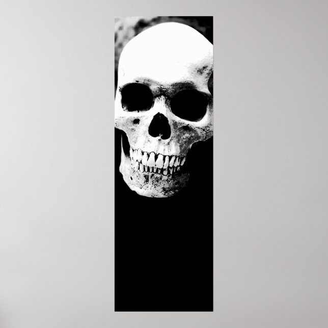 Poster Skull Black White Fantasy Metal Rock (Frente)
