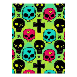 Pôster Skull Pattern Glossy Poster