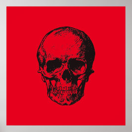 Poster Skull Red Pop Art