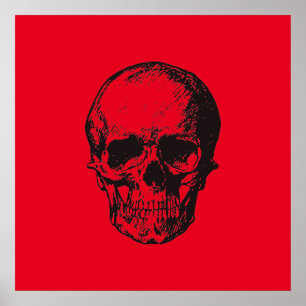 Poster Skull Red Pop Art