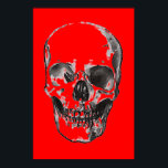 Poster Skull Red Pop Art<br><div class="desc">Fantasy Art Skull Skeleton Poster Impressão - Black & White Heavy Metal Punk Rock College Pop</div>