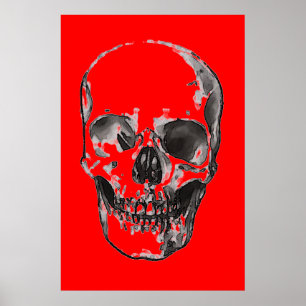 Poster Skull Red Pop Art