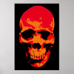 Poster Skull Red Pop Art<br><div class="desc">Fantasy Art Skull Poster - Impressão - Black & Red Heavy Metal Punk Rock College Pop</div>