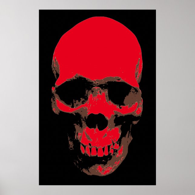 Pôster Skull Red Pop Art (Frente)