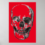 Poster Skull Red Pop Art<br><div class="desc">Fantasy Art Skull Poster - Red Heavy Metal Punk Rock College Pop</div>