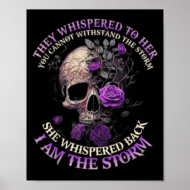 Poster Skull They Whispered To Her You Can't With Stand T (Frente)