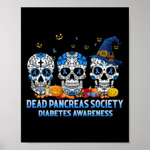 Poster Skulls Morto Pancreas Sociedade Diabetes Sensibili