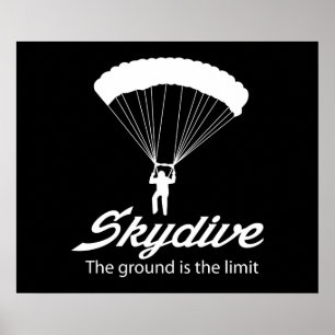 Pôster Skydive a terra é o limite