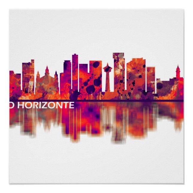 Pôster Skyline Belo Horizonte (Frente)