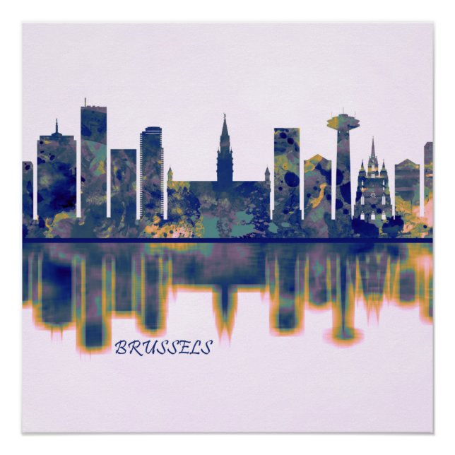 Pôster Skyline Bruxelas (Frente)