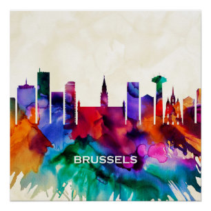 Pôster Skyline Bruxelas
