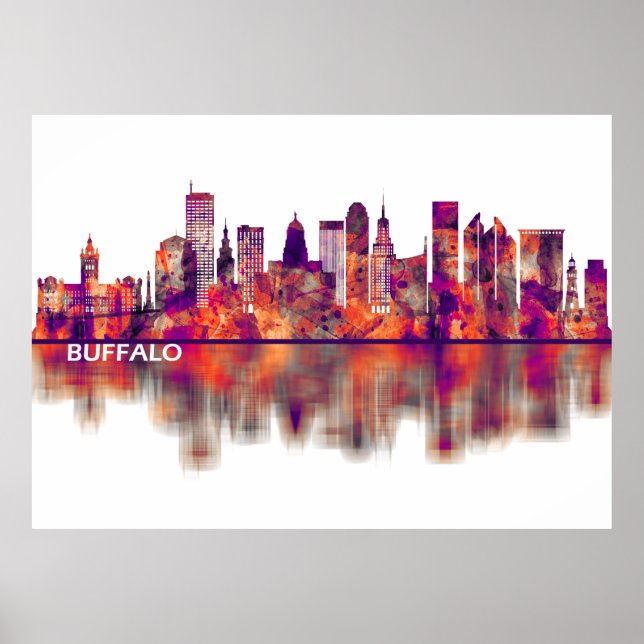 Poster Skyline Buffalo Nova York (Frente)