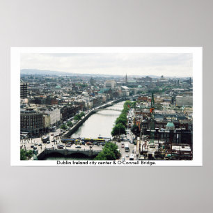 Poster Skyline, centro da cidade de Dublin Irlanda