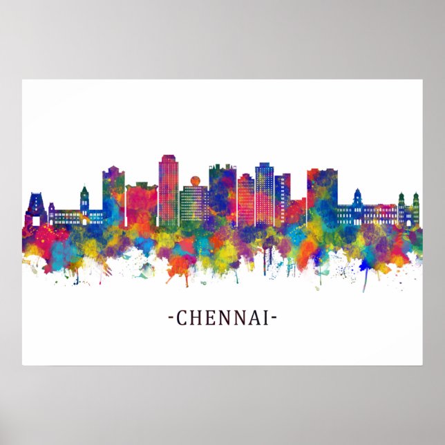 Poster Skyline Chennai India (Frente)