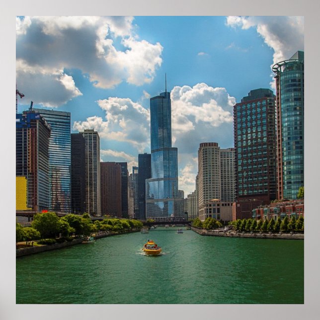 Pôster Skyline Chicago (Frente)
