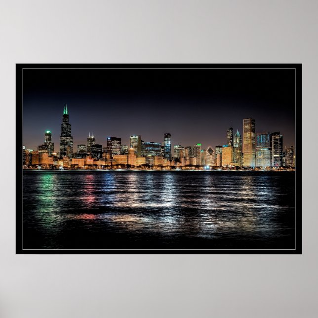 Poster Skyline Chicago (Frente)