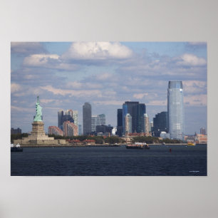 Poster Skyline com estátua da liberdade