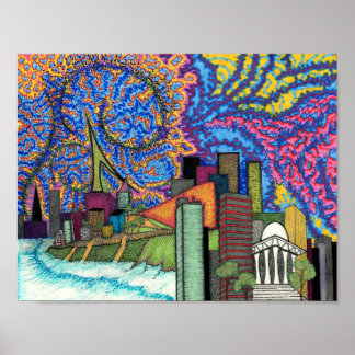 Pôster Skyline costeiro