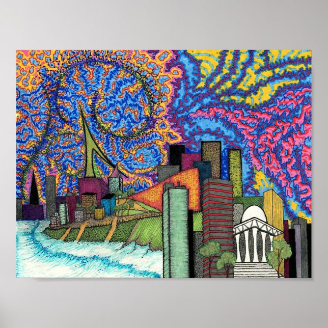 Pôster Skyline costeiro (Frente)