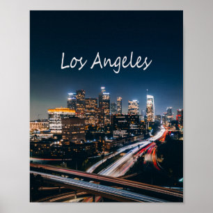 Poster Skyline da Califórnia em Los Angeles à noite