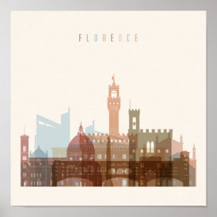 Poster Skyline da cidade de Florença, Italia