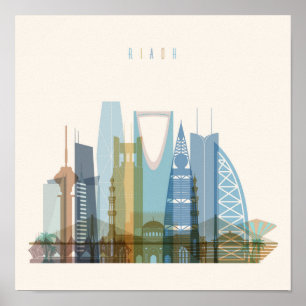 Poster Skyline da cidade de Riyadh, Arábia Saudita