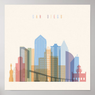 Pôster Skyline da cidade de San Diego