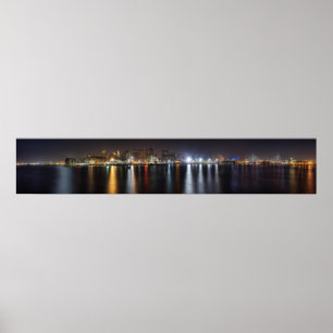 Poster Skyline da noite de Boston